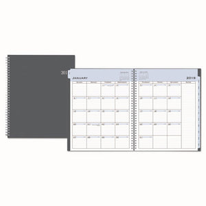 ESBLS100008 - PASSAGES WEEKLY-MONTHLY WIREBOUND PLANNER, 8.5 X 11, CHARCOAL, 2019