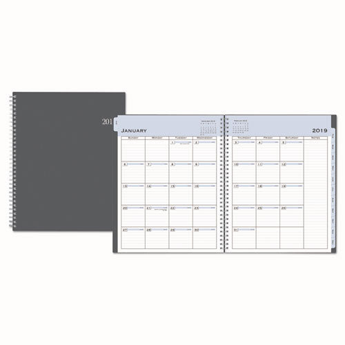 ESBLS100008 - PASSAGES WEEKLY-MONTHLY WIREBOUND PLANNER, 8.5 X 11, CHARCOAL, 2019