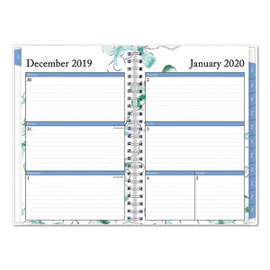 Lindley Weekly-monthly Wirebound Planner, 11 X 8.5, White-blue, 2021