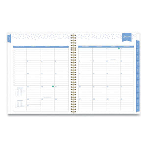 Day Designer Tile Weekly-monthly Planner, 11 X 8.5, Blue-white Cover, 2022