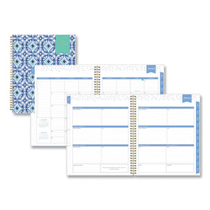 Day Designer Tile Weekly-monthly Planner, 11 X 8.5, Blue-white Cover, 2022