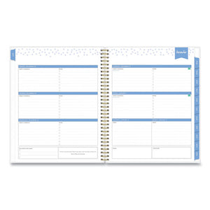 Day Designer Tile Weekly-monthly Planner, 11 X 8.5, Blue-white Cover, 2022