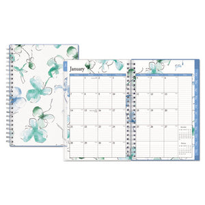 Lindley Weekly-monthly Wirebound Planner, 8 X 5, White-blue, 2021