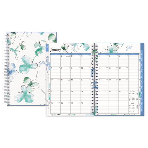 Lindley Weekly-monthly Wirebound Planner, 8 X 5, White-blue, 2021