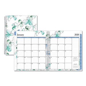 Lindley Monthly Wirebound Planner, 10 X 8, White-blue, 2021