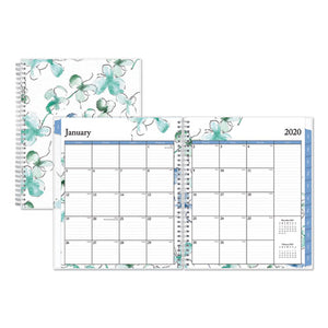 Lindley Monthly Wirebound Planner, 10 X 8, White-blue, 2021