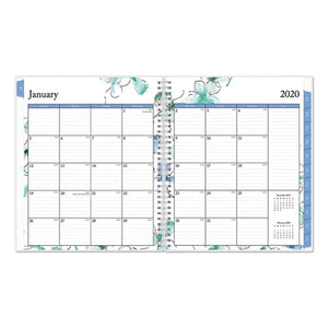 Lindley Monthly Wirebound Planner, 10 X 8, White-blue, 2021