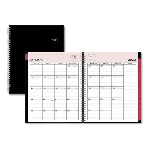 Classic Red Weekly-monthly Planner, Open Scheduling, 11 X 8.5, Black Cover, 2021