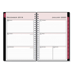 Classic Red Weekly-monthly Planner, Open Scheduling, 8 X 5, Black Cover, 2021