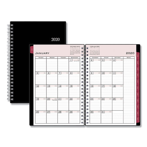 Classic Red Weekly-monthly Planner, Open Scheduling, 8 X 5, Black Cover, 2021