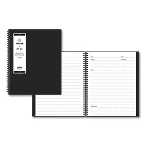 Aligned Business Notebook, Narrow Rule, Black Cover, 11 X 8.5, 78 Sheets