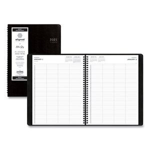 Aligned Daily Four-person Appointment Planner, 11 X 8, Black, 2021