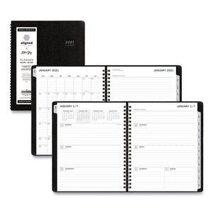 Aligned Weekly-monthly Notes Planner, 8.75 X 7, Black, 2021