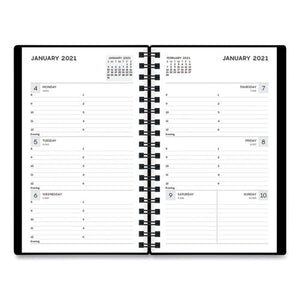 Aligned Weekly Contacts Planner, 6 X 3.5, Black, 2021