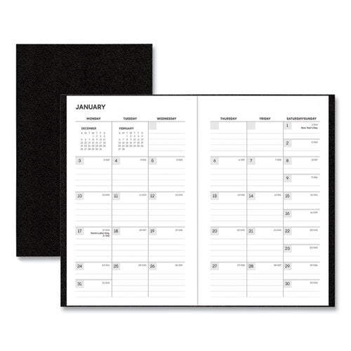 Aligned Slim Monthly Planner, 6 X 3.75, Black, 2022