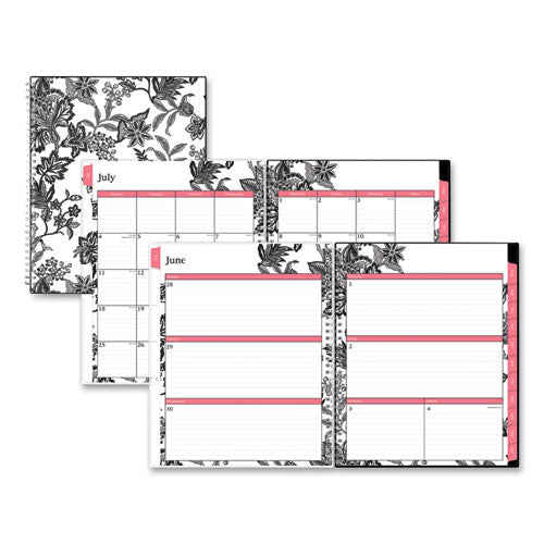 Analeis Create-your-own Cover Weekly-monthly Planner, Floral, 11 X 8.5, White-black Cover, 12-month (july-june): 2021-2022