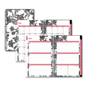 Analeis Create-your-own Cover Weekly-monthly Planner, Floral, 8 X 5, White-black Cover, 12-month (july To June): 2021 To 2022