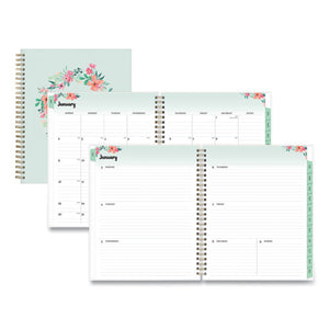 Frosted Weekly-monthly Planner, 9 X 7, Floral, 2022