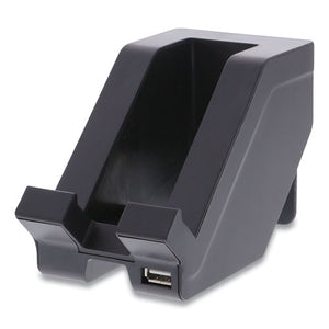 Konnect Plastic Phone Dock With Usb Port, For Use With Phones And Tablets, 3 X 3.5 X 5, Black