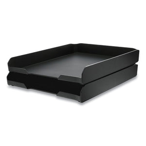 Konnect Stackable Letter Tray, 1 Section, Letter Size Files, 10.13 X 12.25 X 1.63, Black