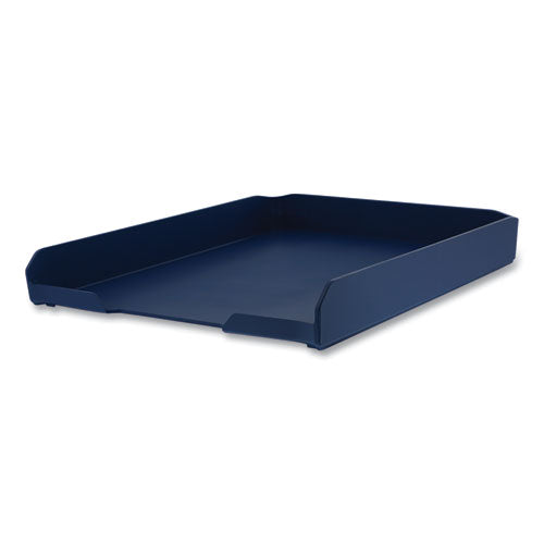 Konnect Stackable Letter Tray, 1 Section, Letter Size Files, 10.13 X 12.25 X 1.63, Blue