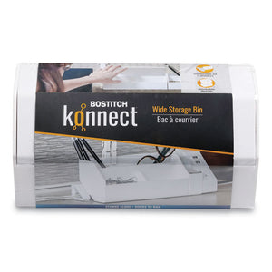 Konnect Desktop Organizer Storage Bin, Wide, 7.5" X 3.5" X 3.5", White