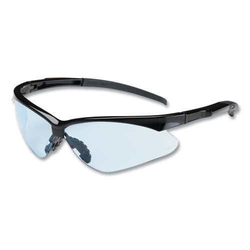 Adversary Optical Safety Glasses, Anti-scratch, Light Blue Lens, Black Frame