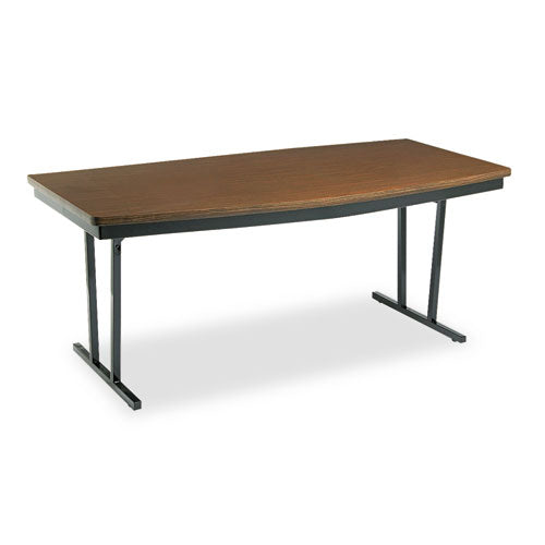 ESBRKECT366WA - Economy Conference Folding Table, Boat, 72w X 36d X 30h, Walnut-black