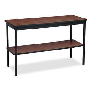ESBRKUTS1848WA - Utility Table With Bottom Shelf, Rectangular, 48w X 18d X 30h, Walnut-black
