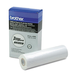 98' Thermaplus Fax Paper Roll, 1" Core, 8.5" X 98ft, White, 2-pack