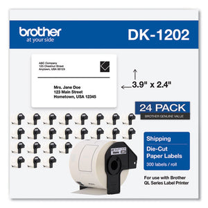 Die-cut Shipping Labels, 2.4 X 3.9, White, 300-roll, 24 Rolls-pack