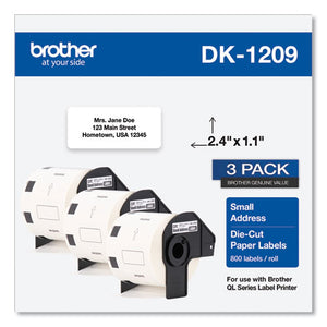 Die-cut Address Labels, 1.1 X 2.4, White, 800-roll, 3 Rolls-pack