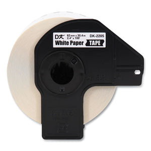 Continuous Paper Label Tape, 2.4" X 100 Ft, White, 24 Rolls-pack