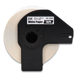 Continuous Paper Label Tape, 2.4" X 100 Ft, White, 3 Rolls-pack