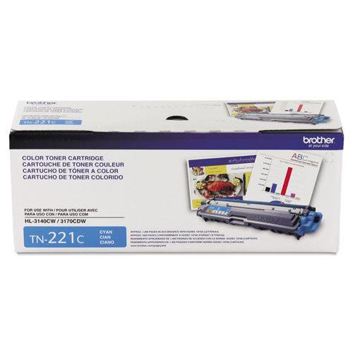 Tn221c Toner, 1,400 Page-yield, Cyan