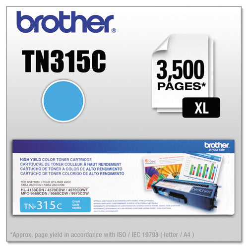 Tn315c High-yield Toner, 3,500 Page-yield, Cyan