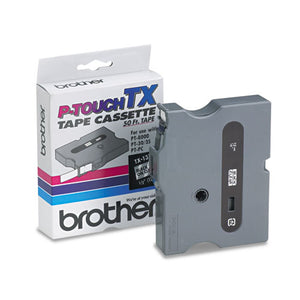 Tx Tape Cartridge For Pt-8000, Pt-pc, Pt-30-35, 0.47" X 50 Ft, Black On Clear