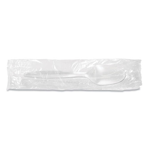 Individually Wrapped Mediumweight Cutlery, Spoon, White, 1,000-carton
