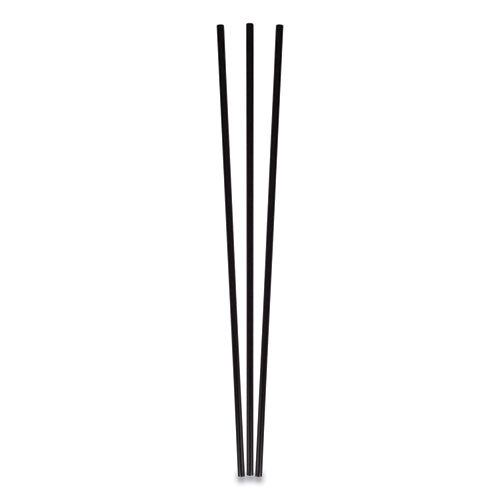 Unwrapped Round Stirrers, 7.75", Black, 500-pack