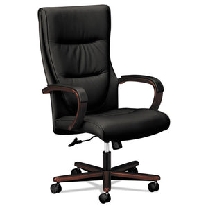 ESBSXVL844NSB11 - Vl844 Series High-Back Swivel-tilt Chair, Black Leather-mahogany