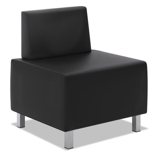 ESBSXVL864SB11 - HVL860 SERIES MODULAR CHAIR, BLACK LEATHER, SILVER FEET