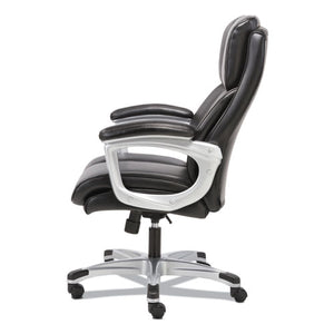 3-fifteen Executive High-back Chair, Supports Up To 225 Lbs., Black Seat-black Back, Aluminum Base