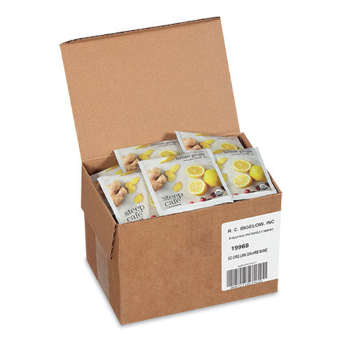 Steep Café Organic Herbal Tea, Lemon Ginger, 50 Bags-carton