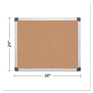 ESBVCCA031170 - Value Cork Bulletin Board With Aluminum Frame, 24 X 36, Natural