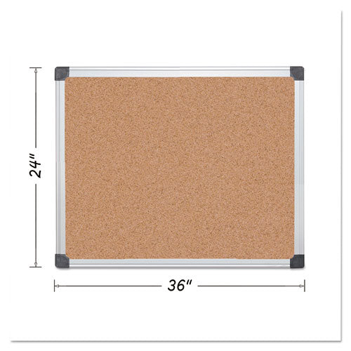 ESBVCCA031170 - Value Cork Bulletin Board With Aluminum Frame, 24 X 36, Natural