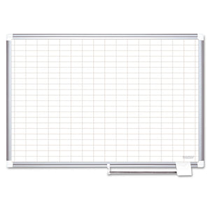 ESBVCCR1230830 - Gridded Magnetic Porcelain Planning Board, 1 X 2 Grid, 72 X 48, Aluminum Frame