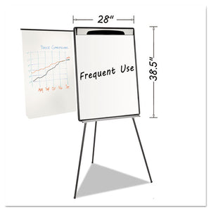 ESBVCEA23062119 - Magnetic Gold Ultra Dry Erase Tripod Easel W- Ext Arms, 32" To 72", Black-silver
