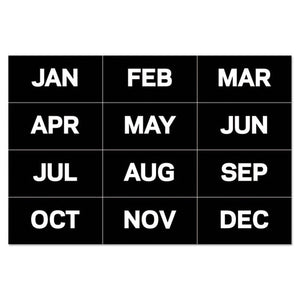 ESBVCFM1108 - INTERCHANGEABLE MAGNETIC BOARD ACCESSORIES, MONTHS OF YEAR, BLACK-WHITE, 2" X 1"