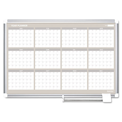 ESBVCGA03106830 - 12 Month Year Planner, 36x24, Aluminum Frame