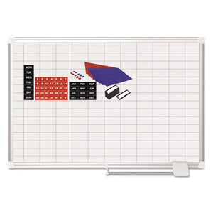 ESBVCMA0392830A - Grid Planning Board W- Accessories, 1 X 2 Grid, 36 X 24, White-silver